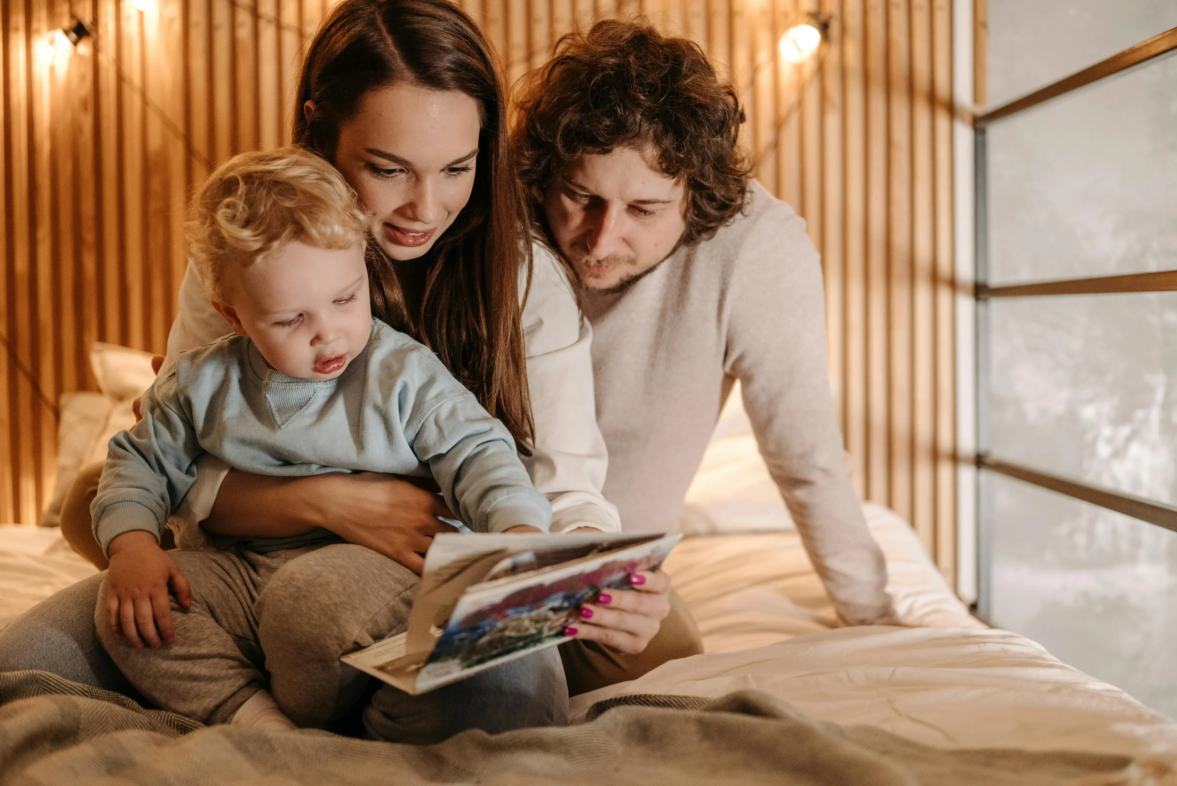 Family exploring clean energy solutions together at home