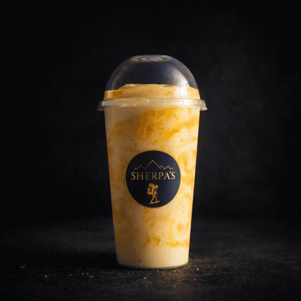 Mango Fruit Smoothie at Café Sherpa's, Brookfield WI. Blended fresh to order with real mango, bright and naturally tropical.