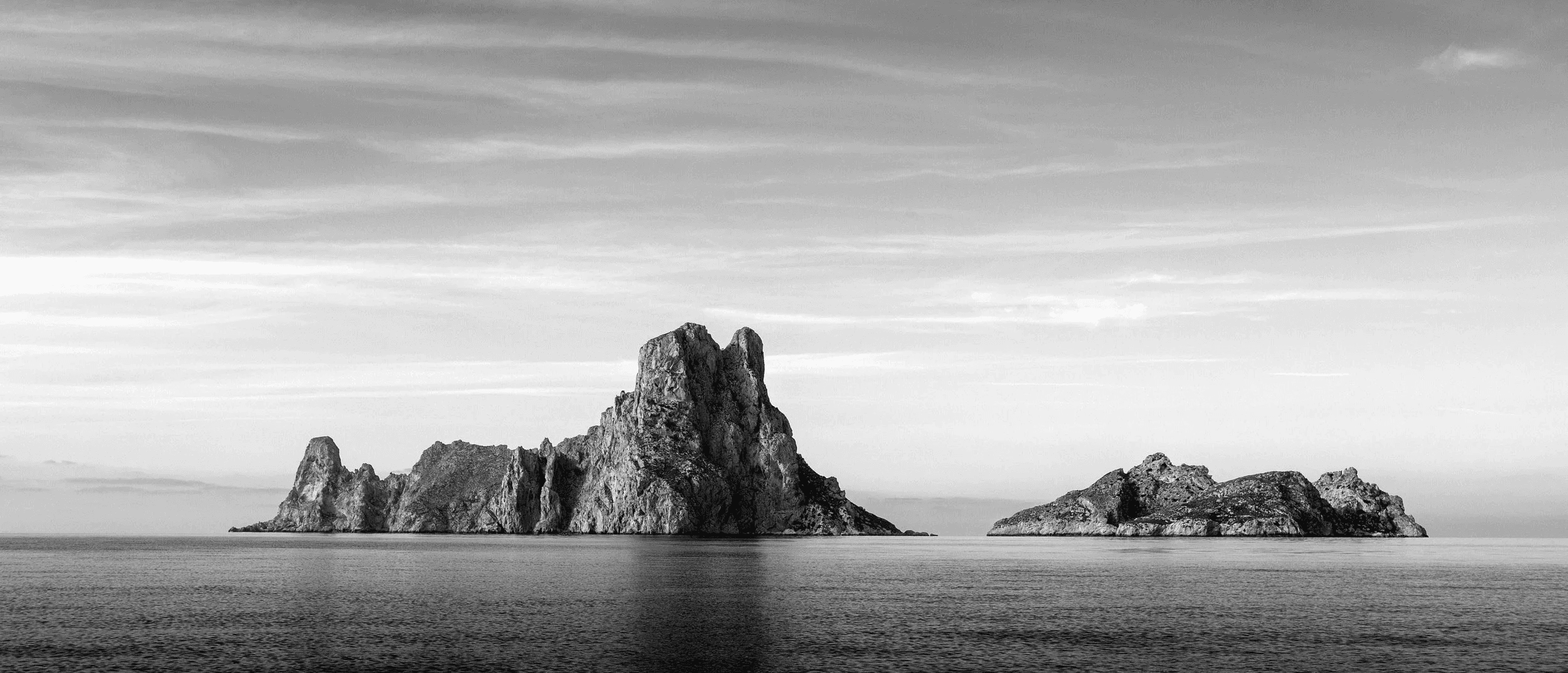 Ibiza Rocks rising from the water
