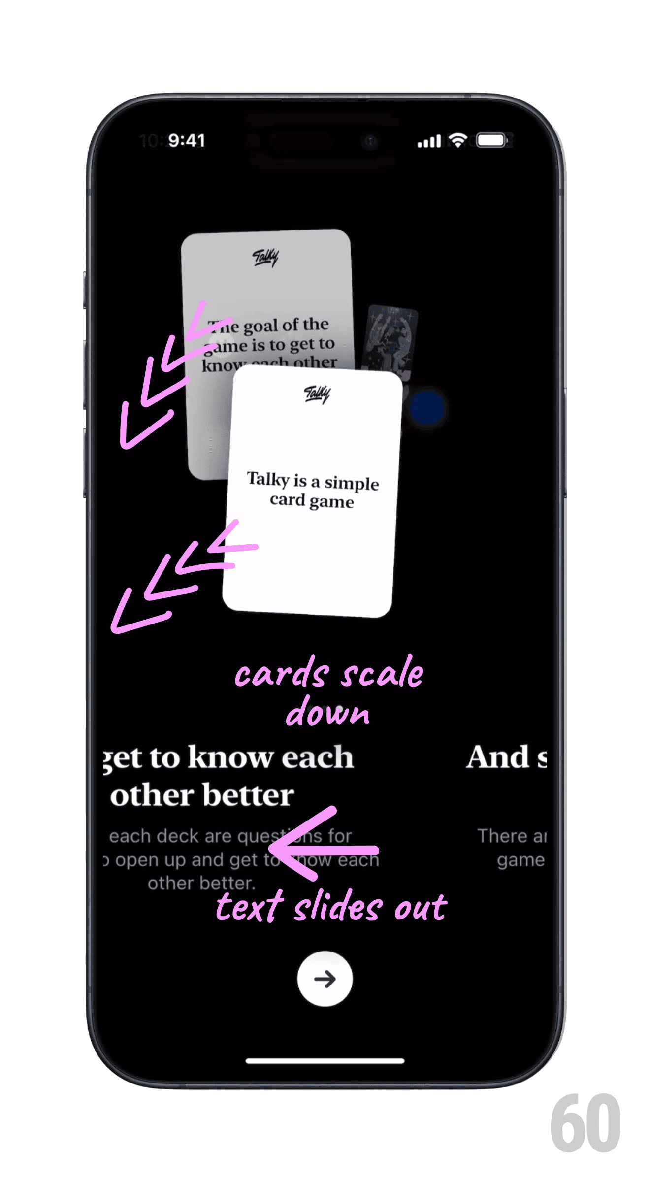 Talky Onboarding Swipes