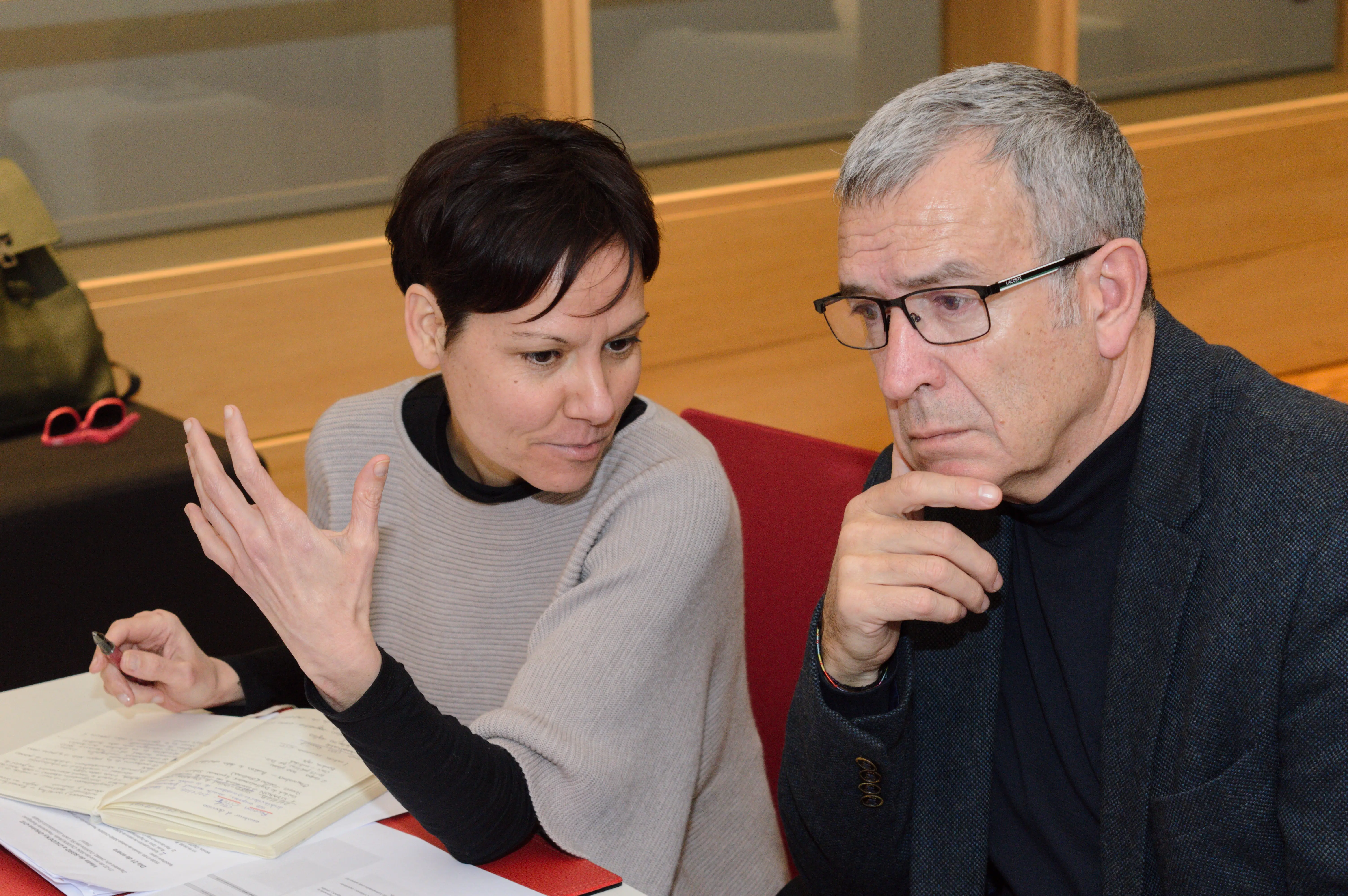 María Martos y Francesc Boya en su visita el Nodo Central de la Red CIT