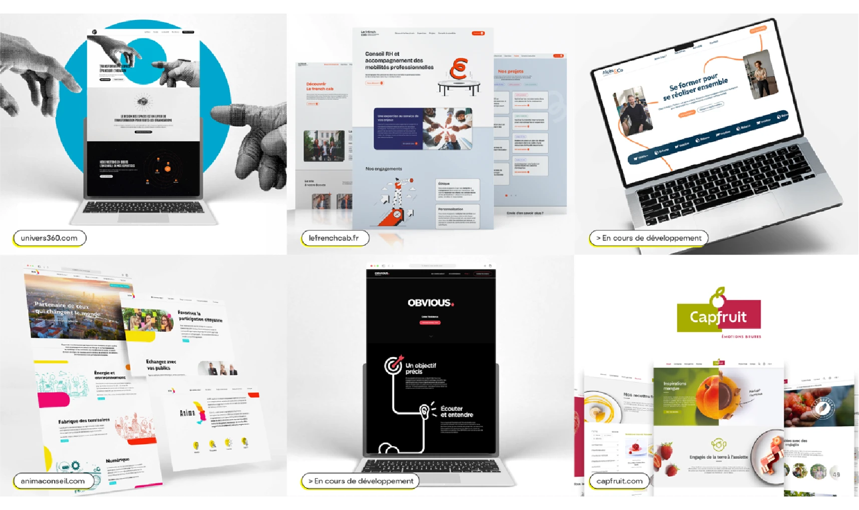 Exemples de site web réalisées par Galanga