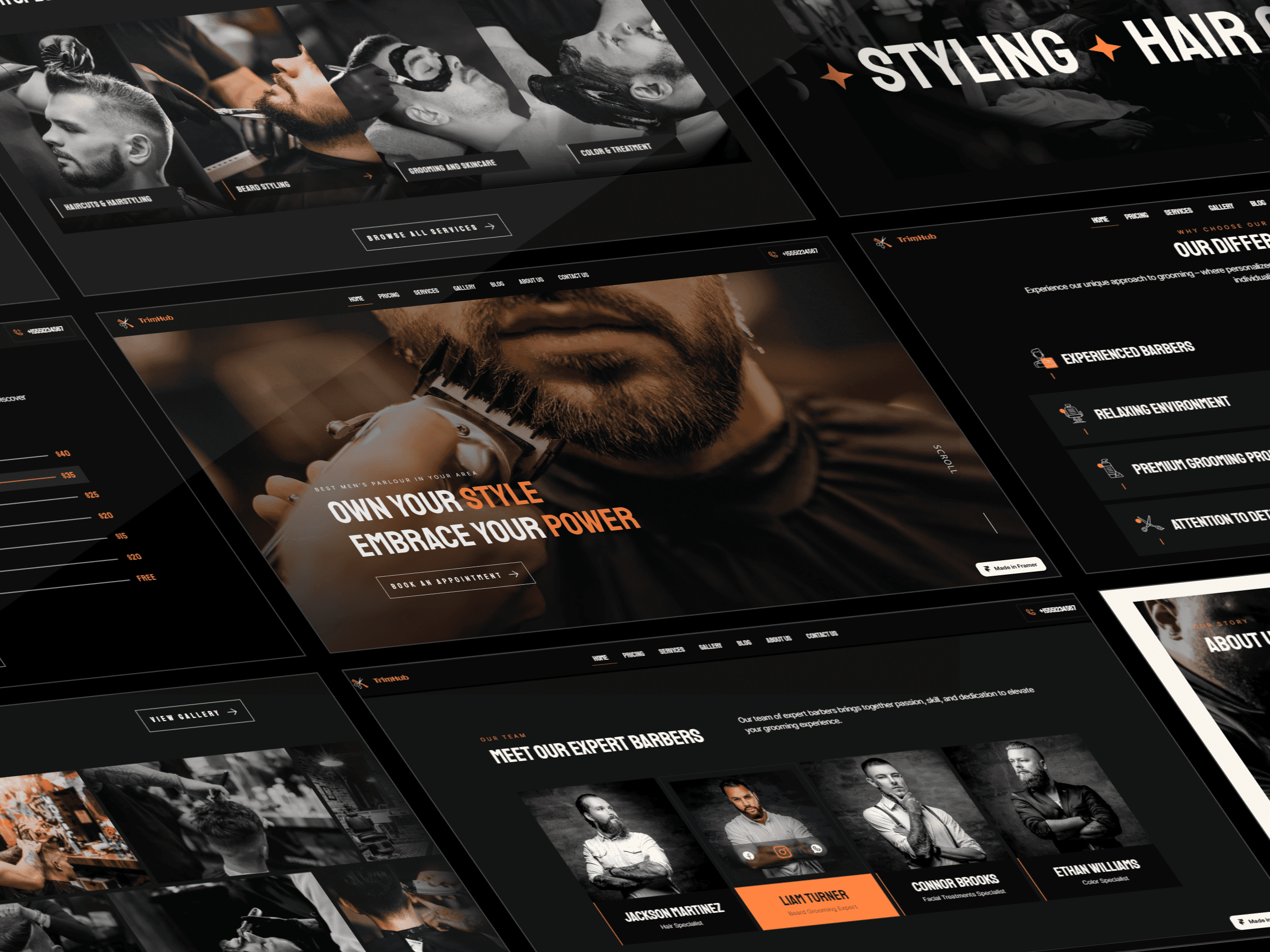 Barber TrimHub Framer Template