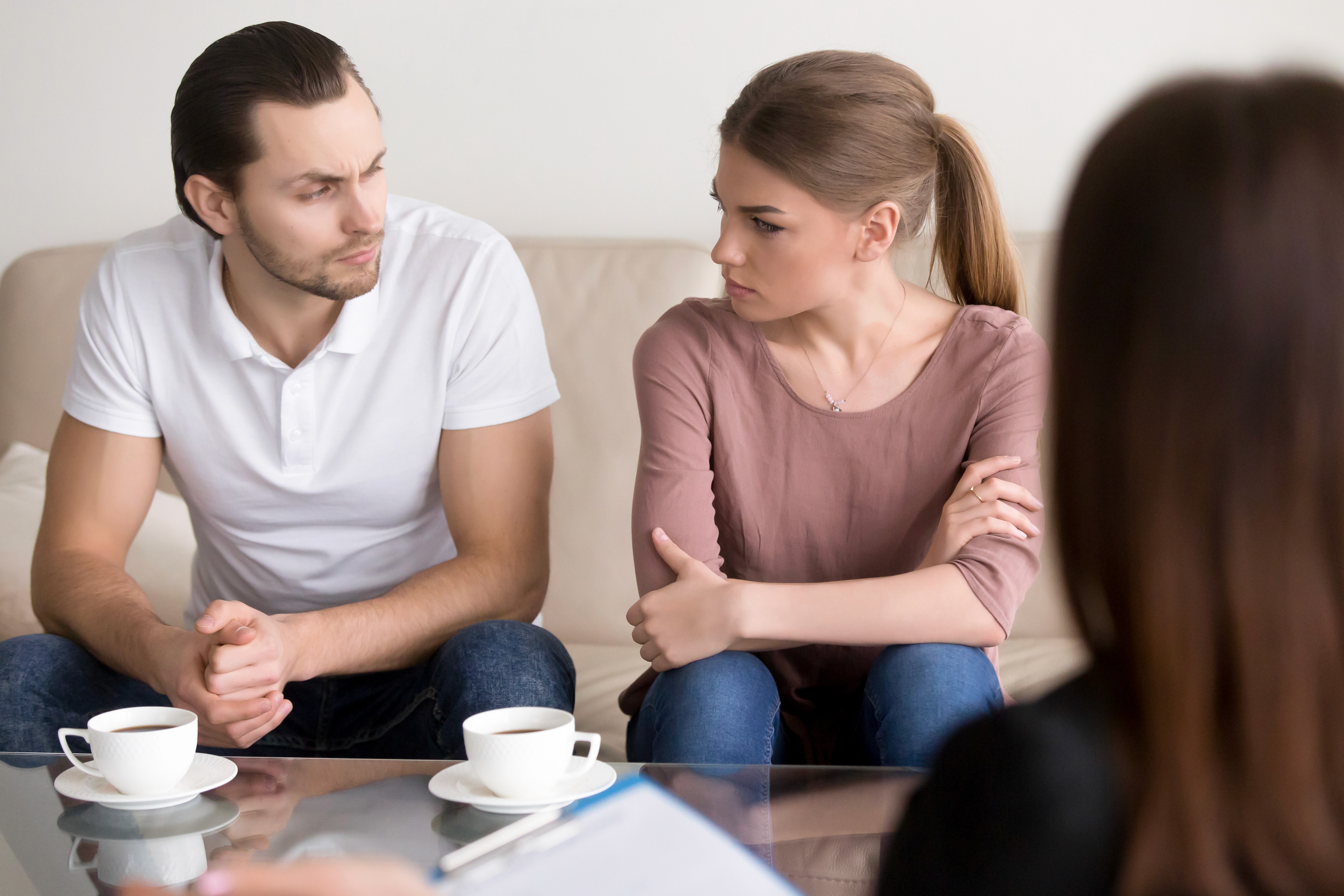 A man and a woman doing Couples counseling at Dallas, Texas.