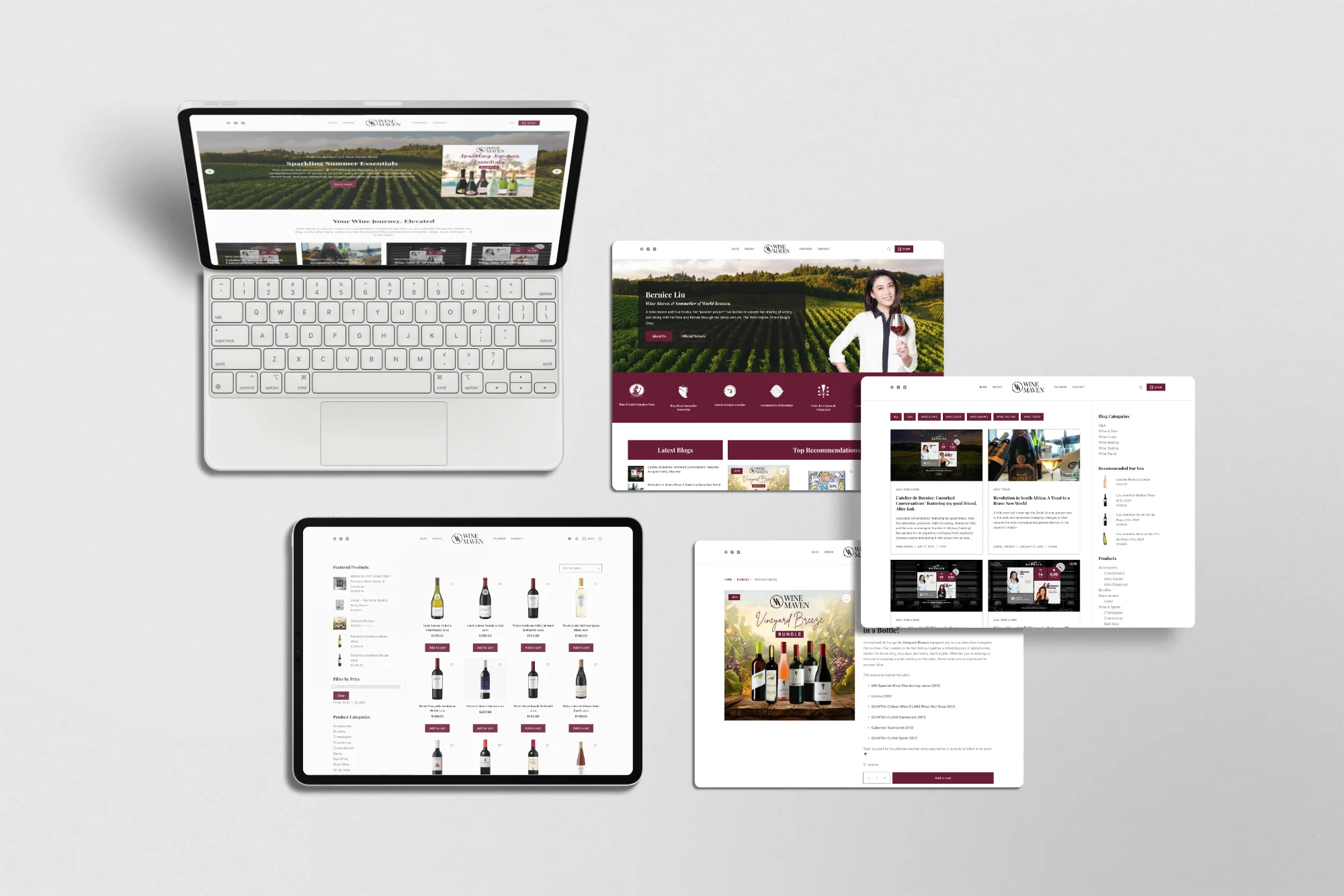 Wine Maven Website Tablet Mockup