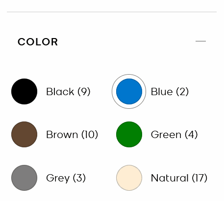Public view of product cards using defined spacing & hover behavior