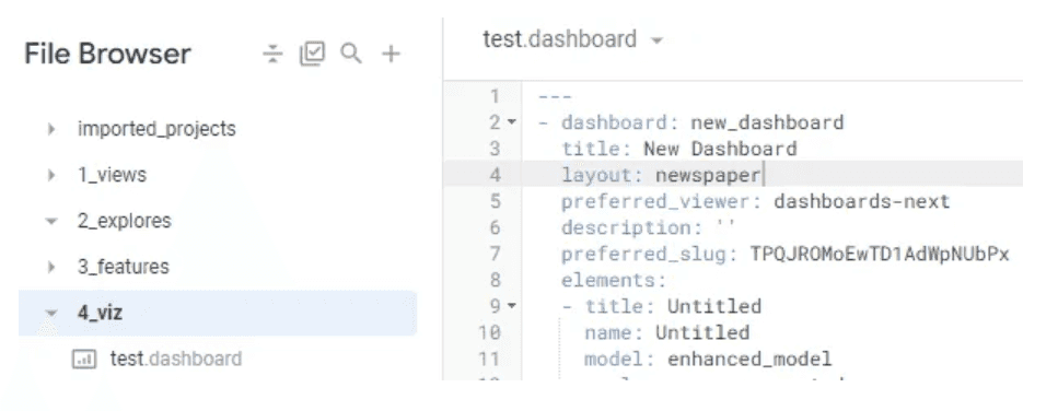 Paste the code into a new dashboard LookML file in your branch.