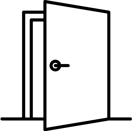 Petit icon noir d'une porte en 2D de MaisonN