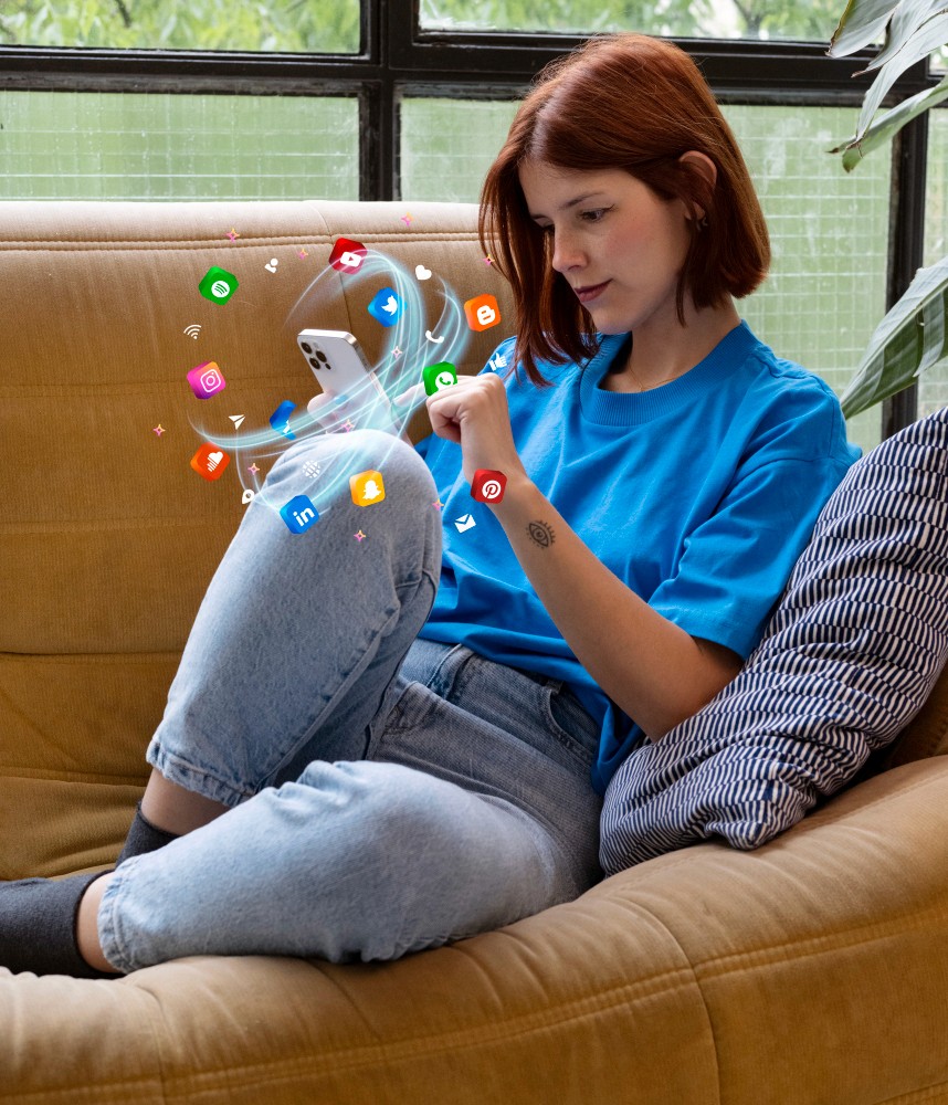 User analyzing organic reach on Facebook and Instagram