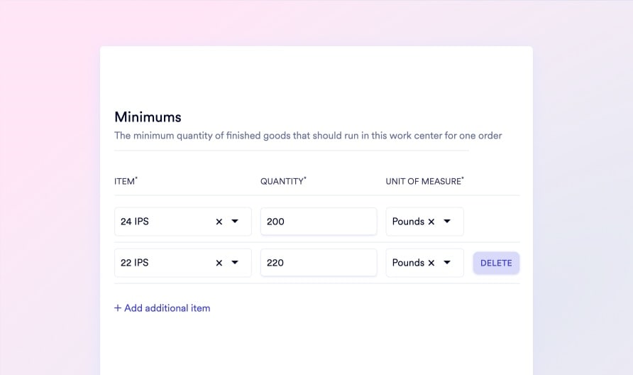 Minimum Batch Enforcement