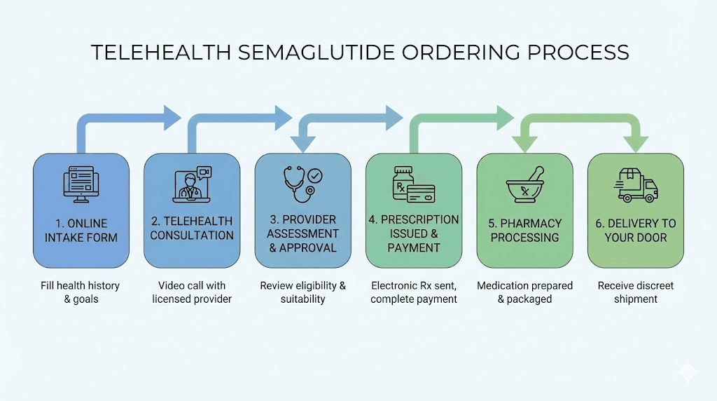 How the Direct Meds semaglutide ordering process works step by step