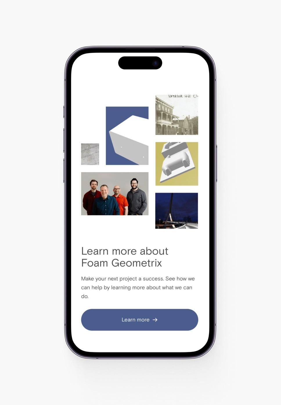foam geometrix mobile website