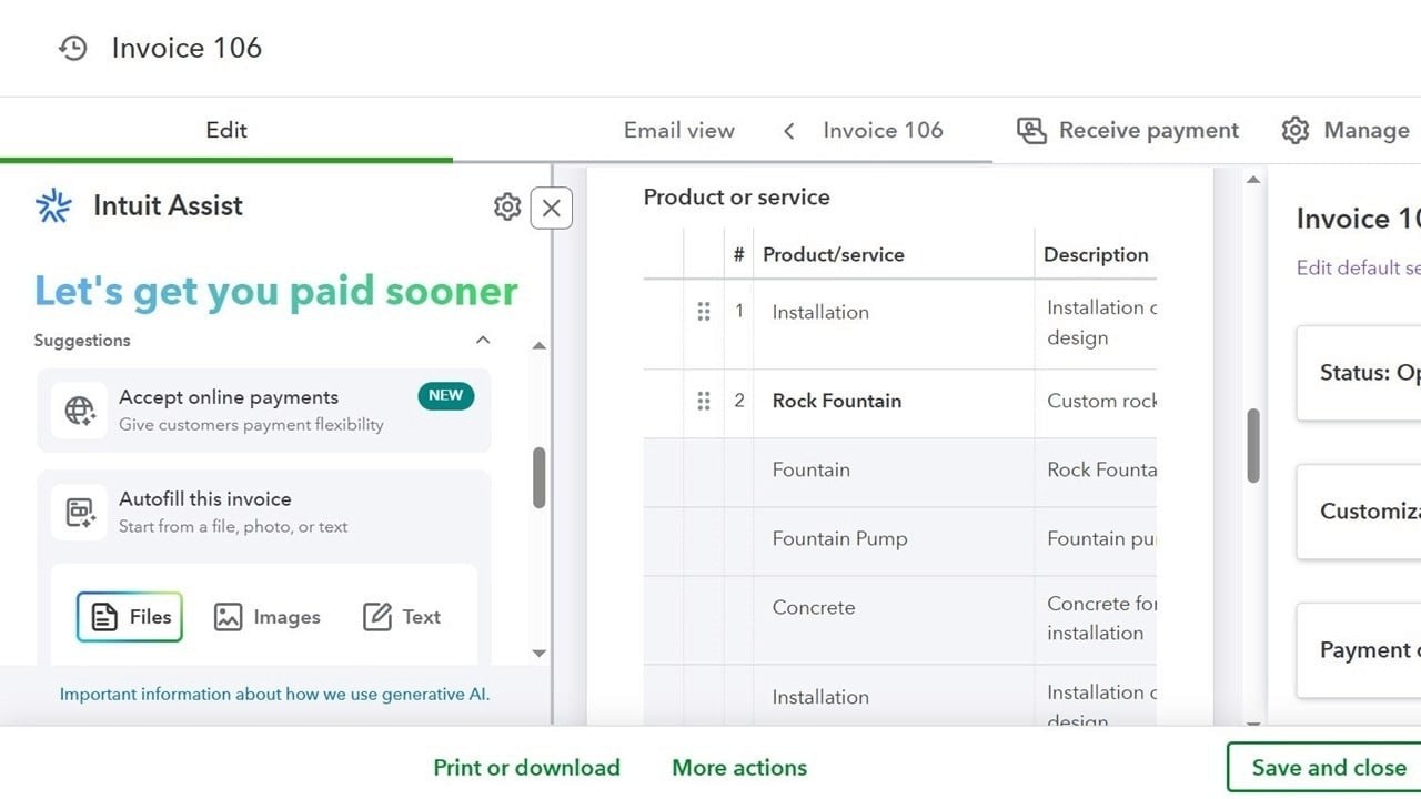 Intuit Assist AI agent in QuickBooks Online — automated transaction categorization and financial insights 2026