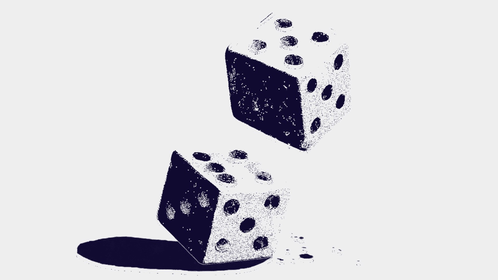 Ilustración de dos dados dibujados sobre un fondo celeste en la carta al director "La admnistración de lo ilícito" de IdeaPaís.