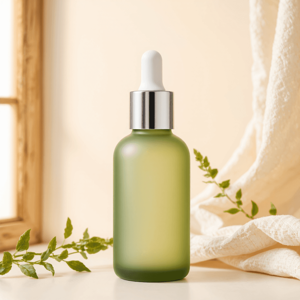 product photography of a bottle of skincare serum