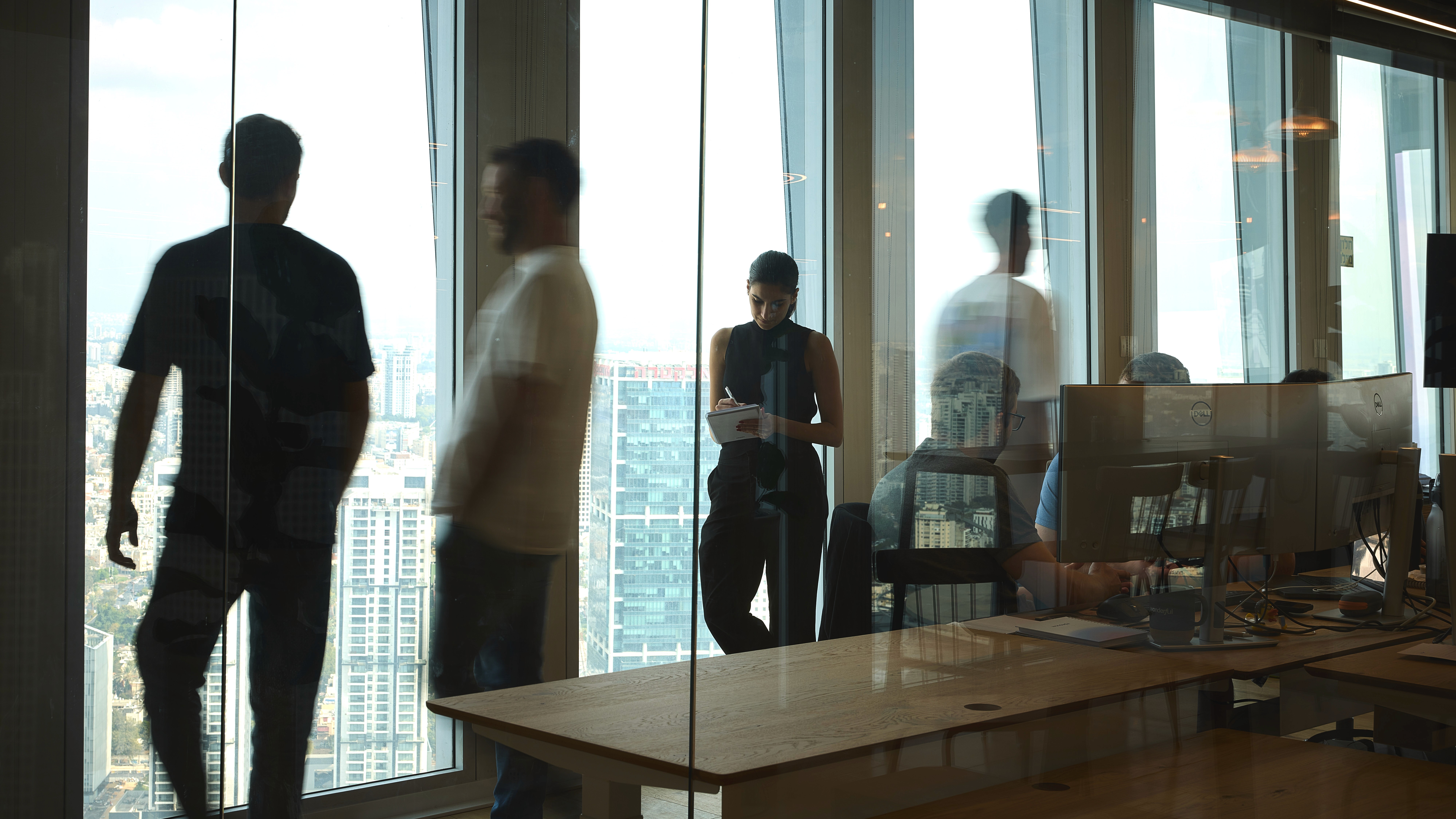 worms eye view of buildings