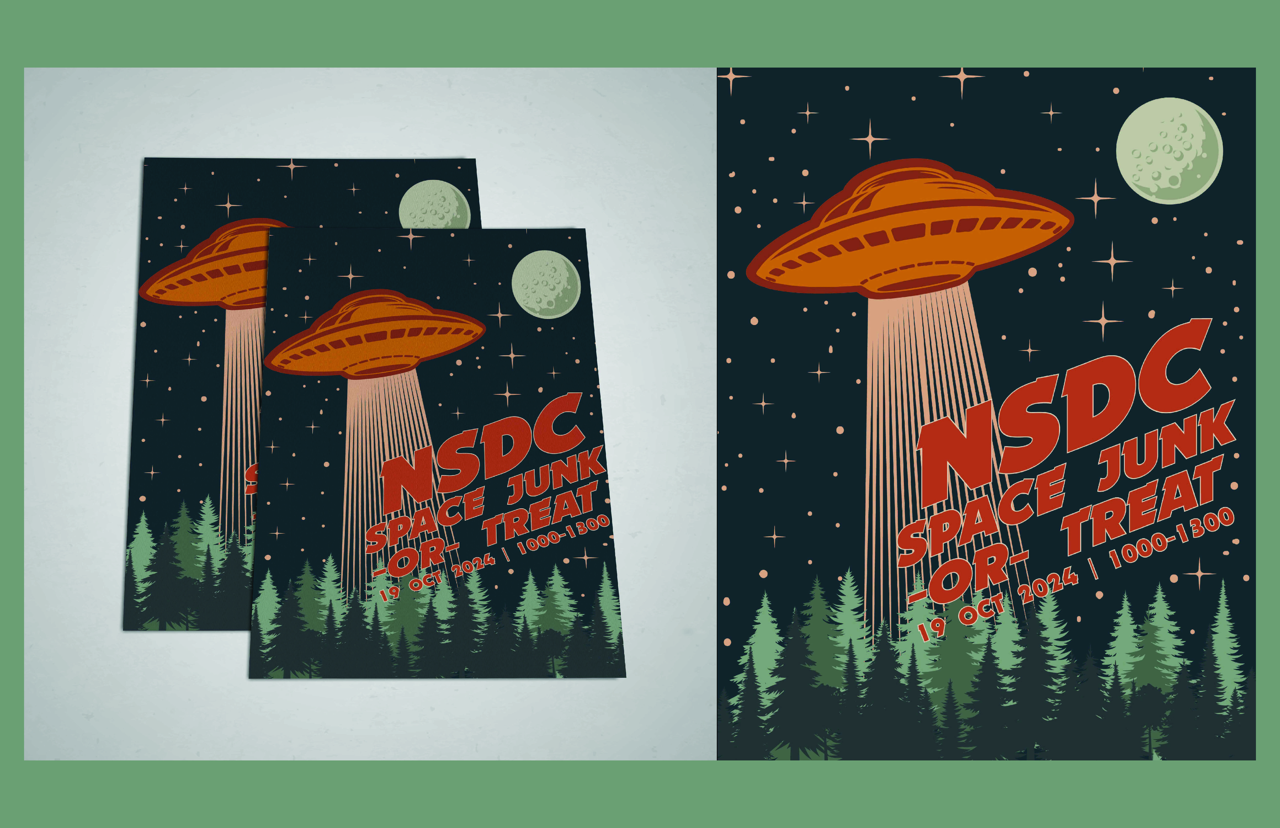 Streetside billboard with flyposters of the Batch.Works brand and illustrations