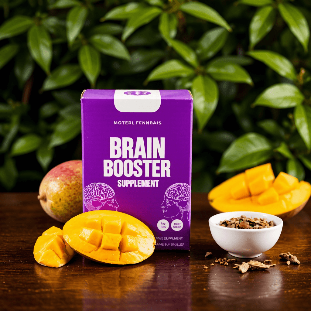 product photography of a box of brain booster supplement