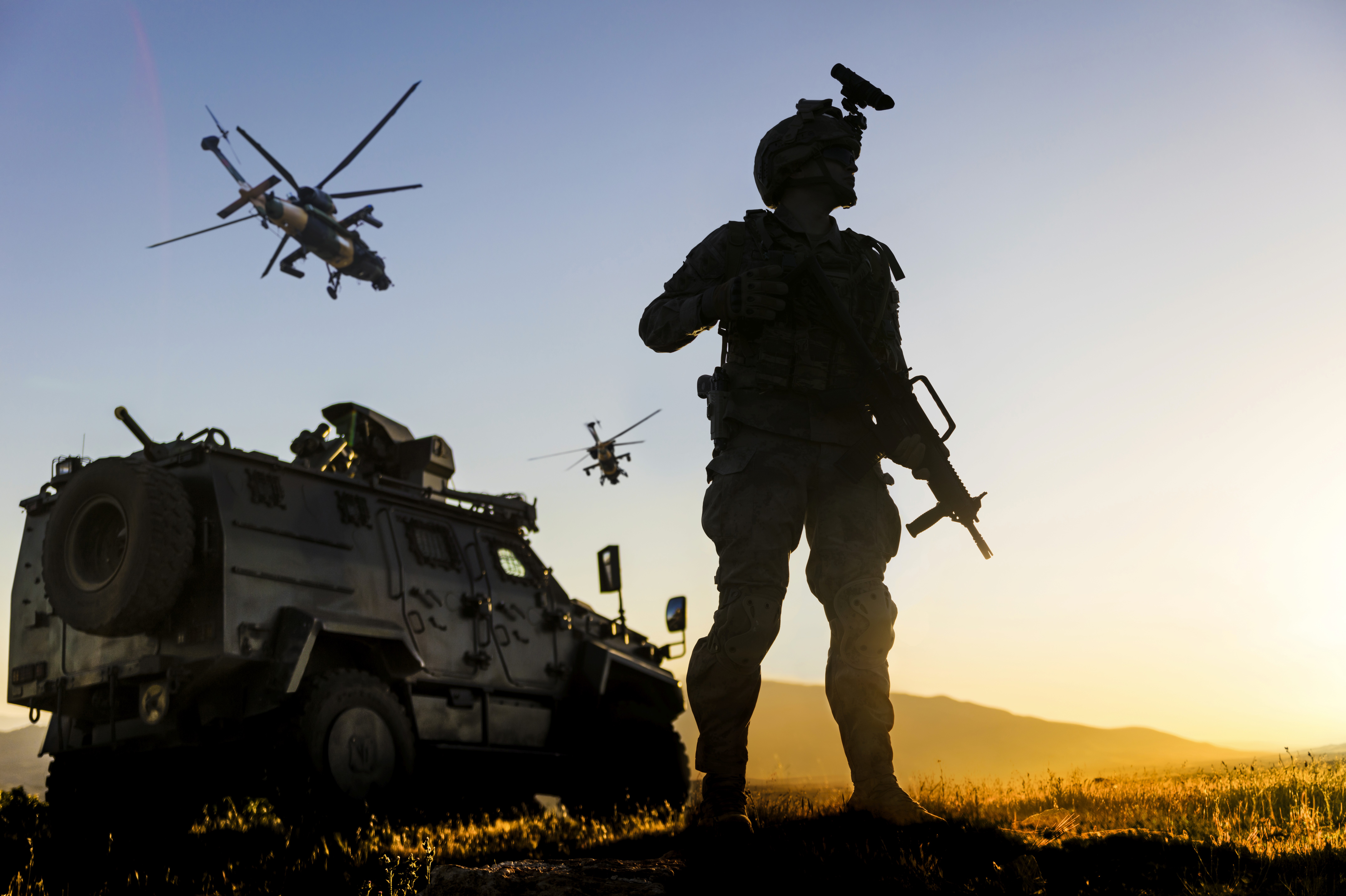 Soldier with Hard Armor and Vehicles with Armor Panels