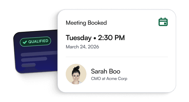 Qualified inbound visitor automatically routed into a booked sales meeting with the correct account executive.