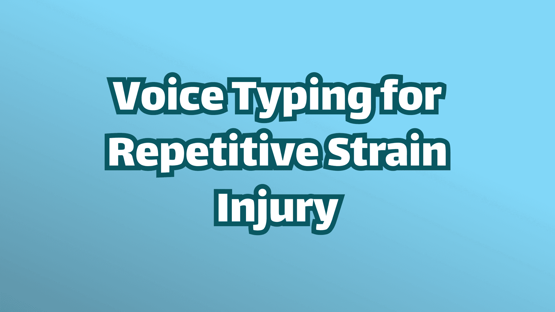 カバー画像、青い背景に白いテキスト、反復性ストレス障害のための音声入力アプリ。