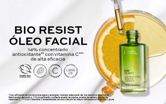 Bio Resist Oleo Vitamina C serum facial para todo tipo de piel lbel
