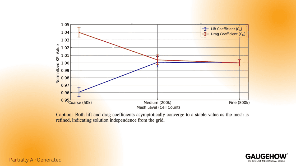 CFD mesh convergence plot lift drag