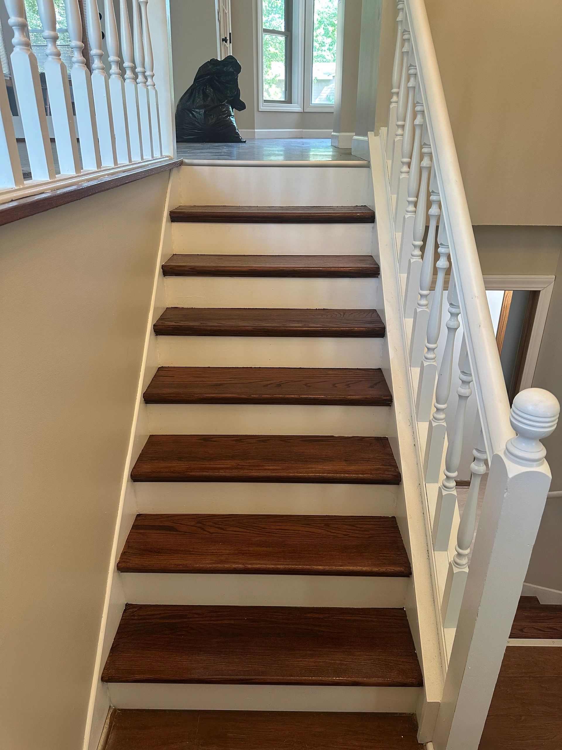 Finished hardwood staircase project