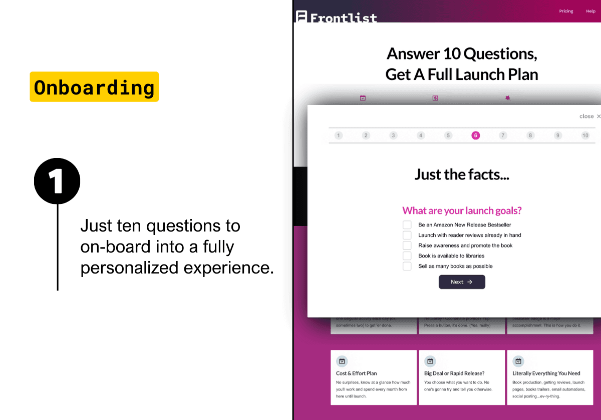 1. Onboarding: Just ten questions to on-board into a fully personalized experience