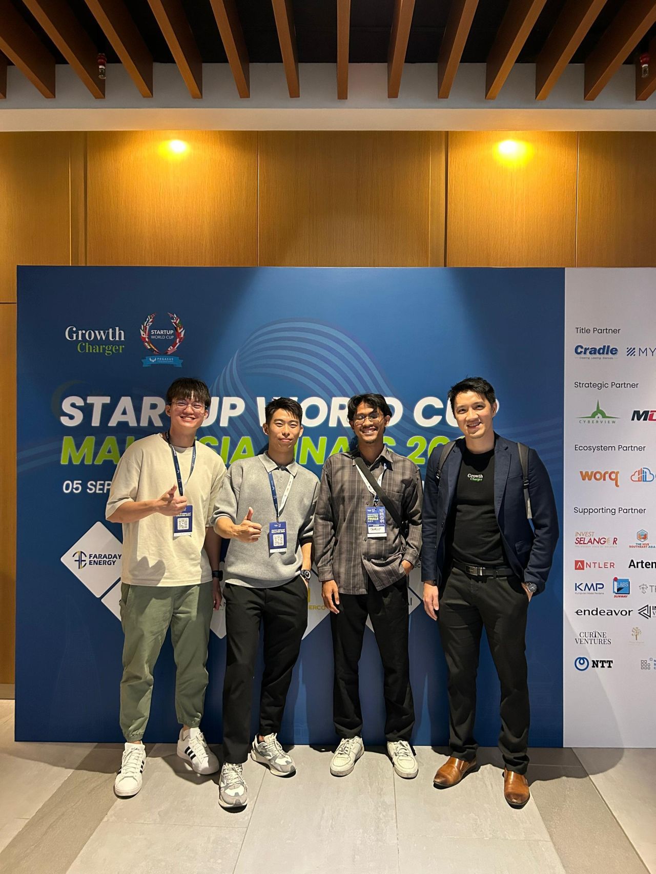 Riding a bicycle with V sign