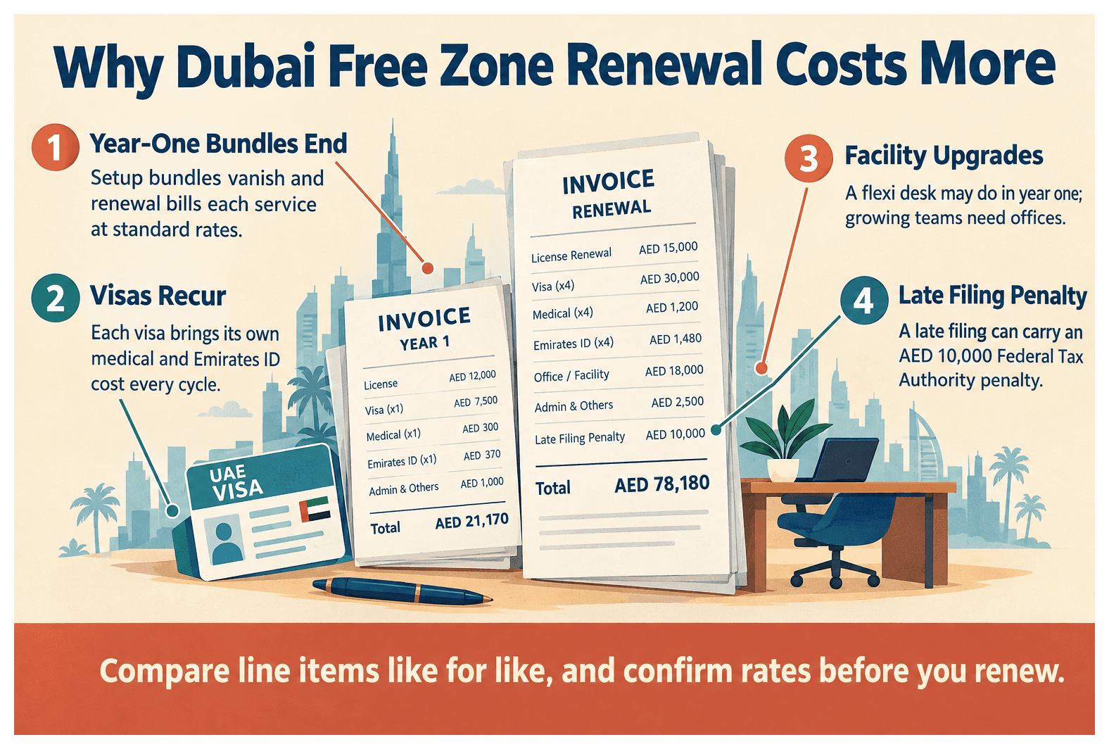 Infographic: Why Your Dubai Free Zone Renewal Is More Expensive Than Year One