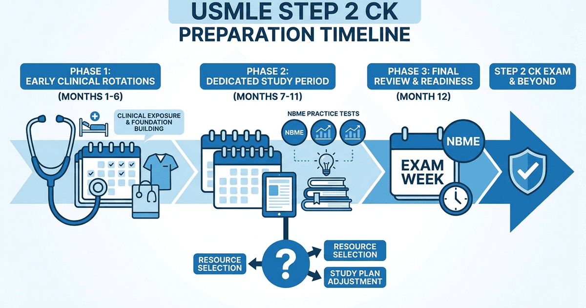 Cover: When Should You Start Step 2 CK Tutoring? A Data-Backed Timeline (2026)