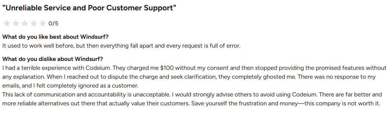 Windsurf Challenges Unresponsive Customer Support