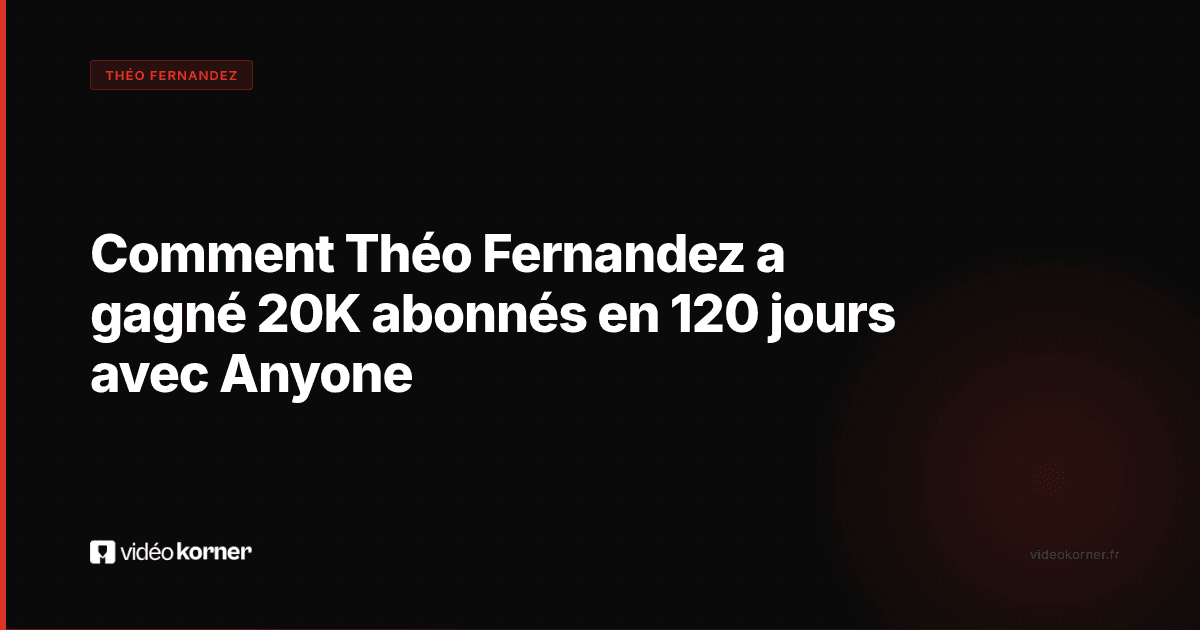 Comment Théo Fernandez a gagné 20K abonnés en 120 jours avec Anyone