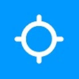 Represents Asset Locator with a white symbol resembling coordinates on a blue background.
