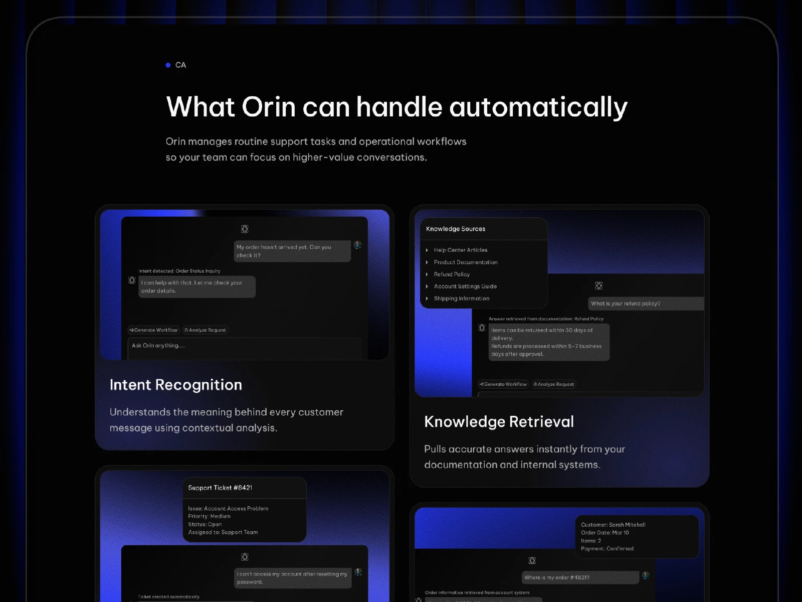 Orin — 高级暗黑极简 SaaS 产品官网设计灵感