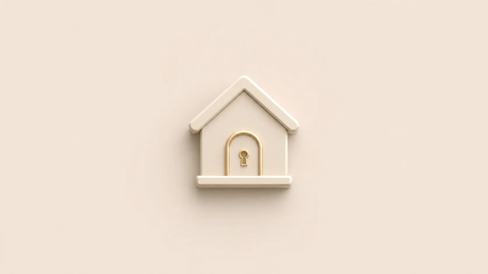 Neumorphic house form on cream canvas representing the family office DeFi vault guide from zero to live position with Lucidly