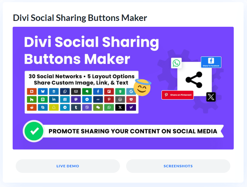 Divi social sharing buttons
