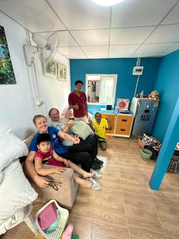 a group of people in a room