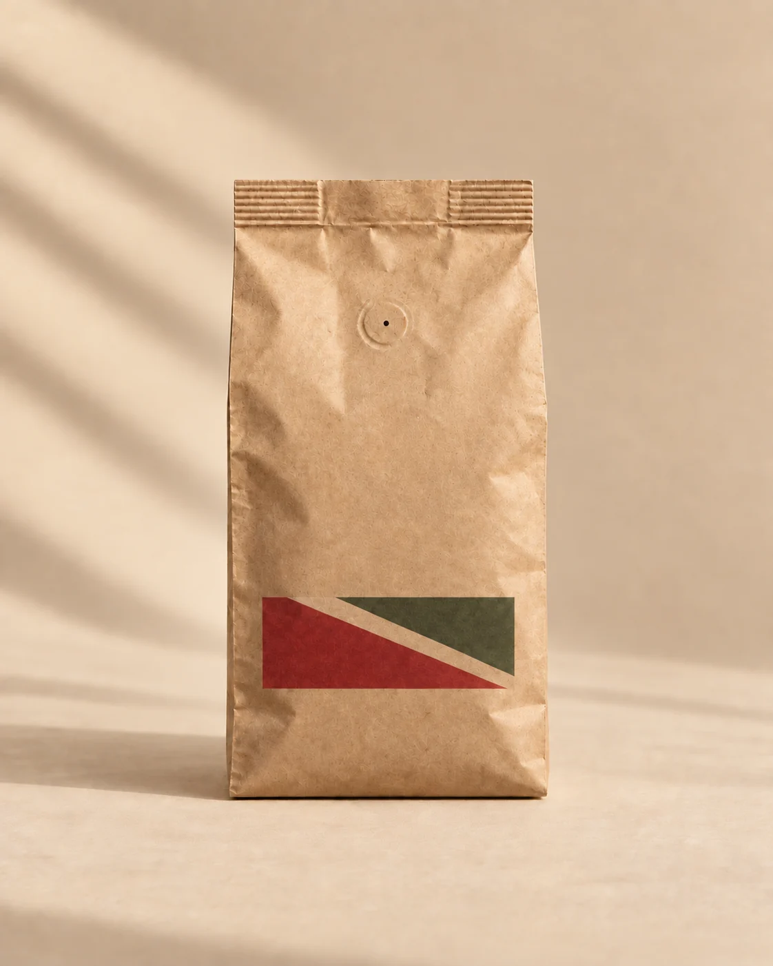 High Window Honey, Costa Rican honey-process coffee in a 250 g kraft bag with a diagonal red and olive artwork panel