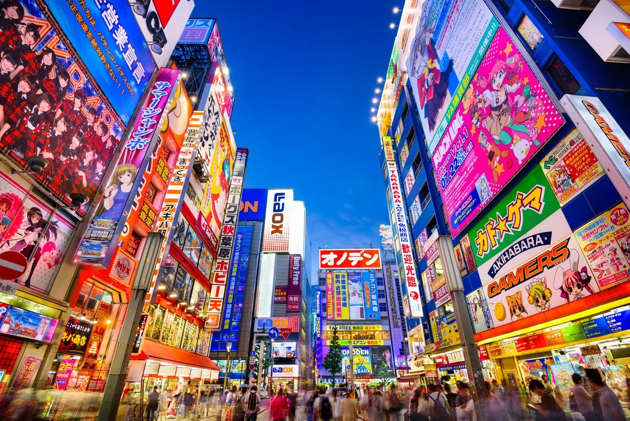 Akihabara neon-lit shopping district