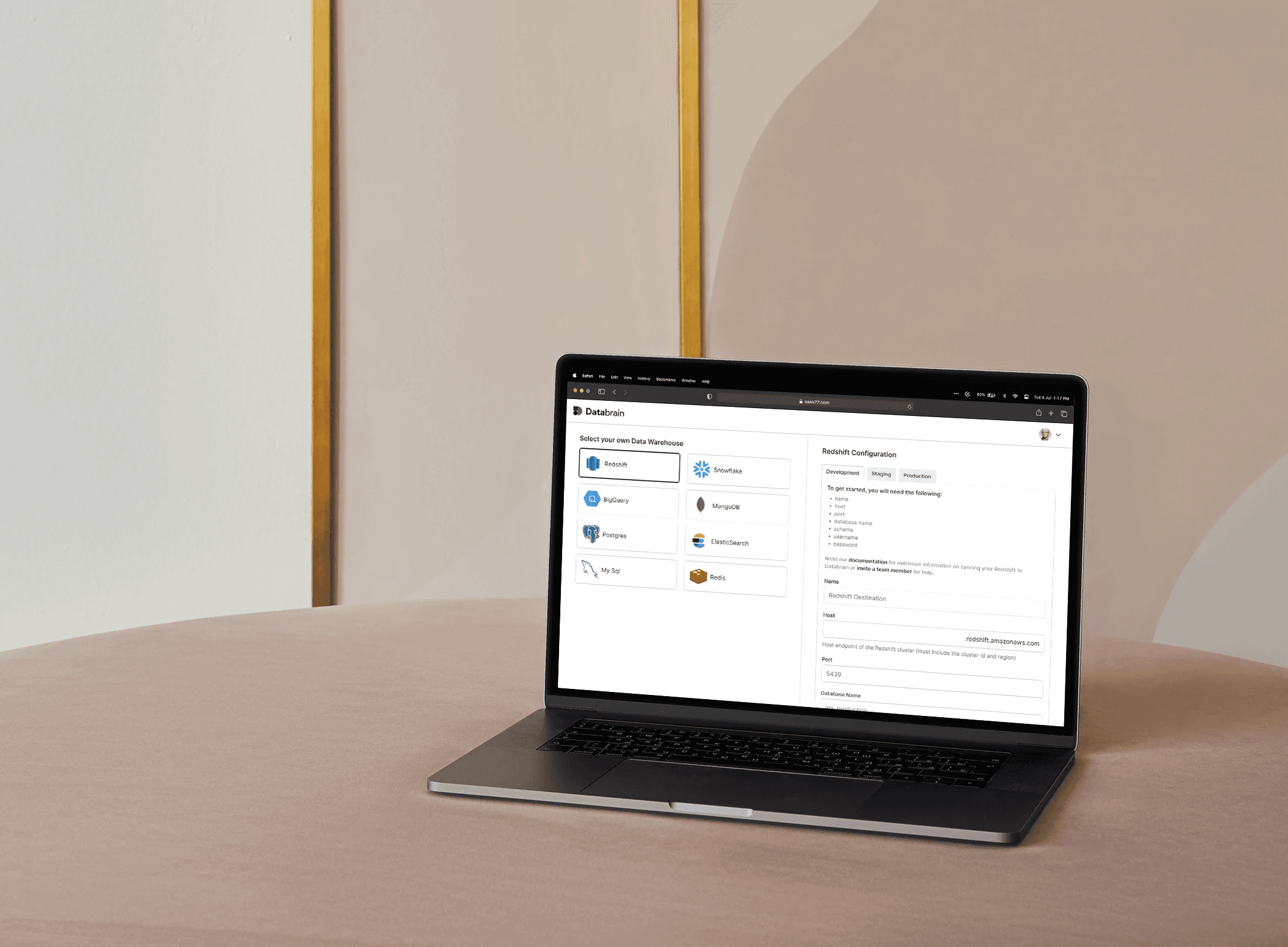 Laptop displaying form builder interface with workflow options