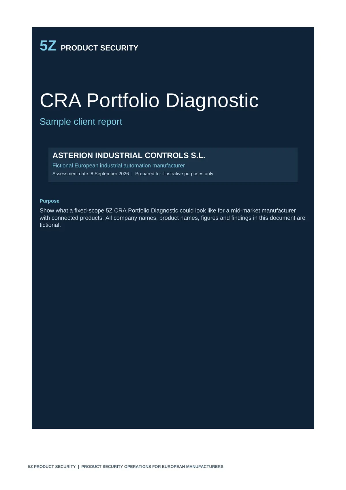 Cover of the 5Z Product Security CRA Portfolio Diagnostic sample