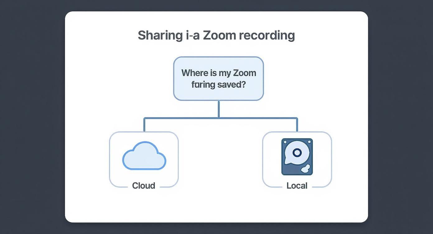 Infographic about how to share zoom recordings