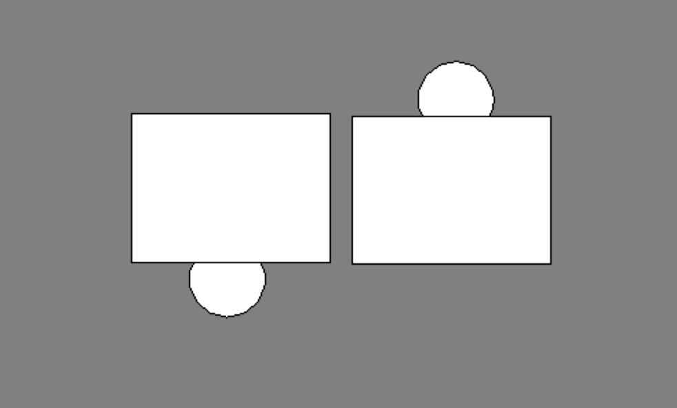 Plan view of two family instances placed with different orientation.