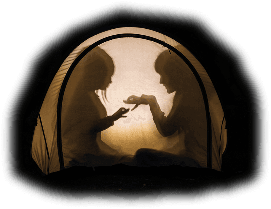 kids in tent