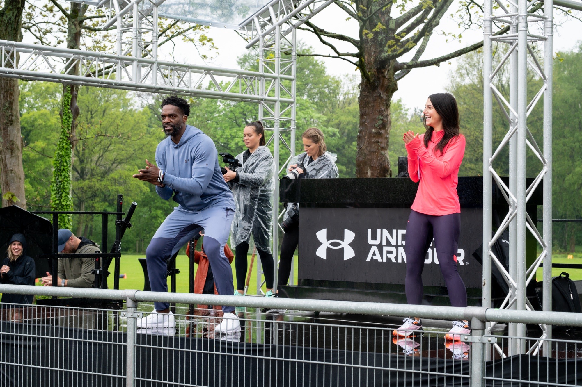 Armour Day: the stage in the park during the training sessions