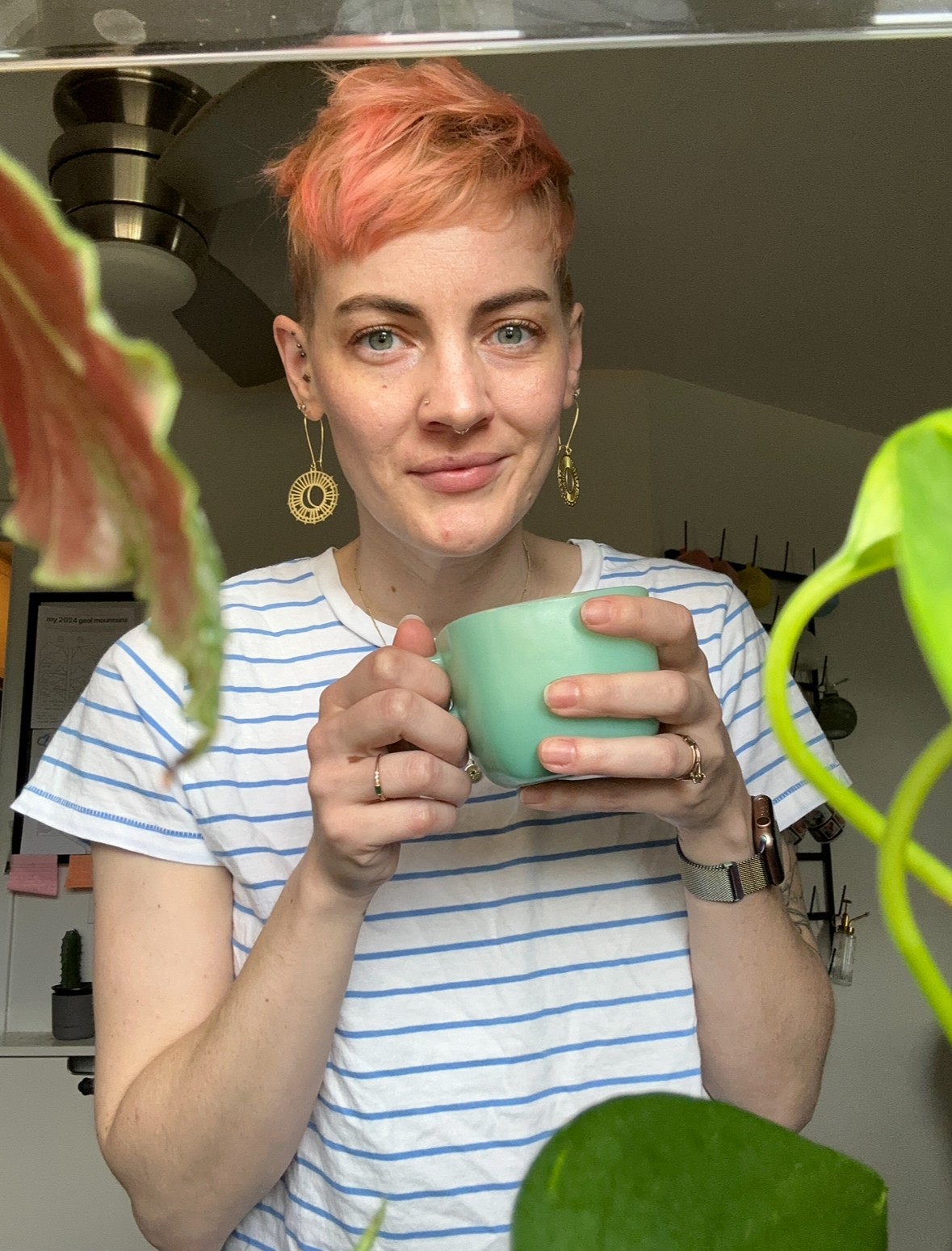 A young girl smiling
