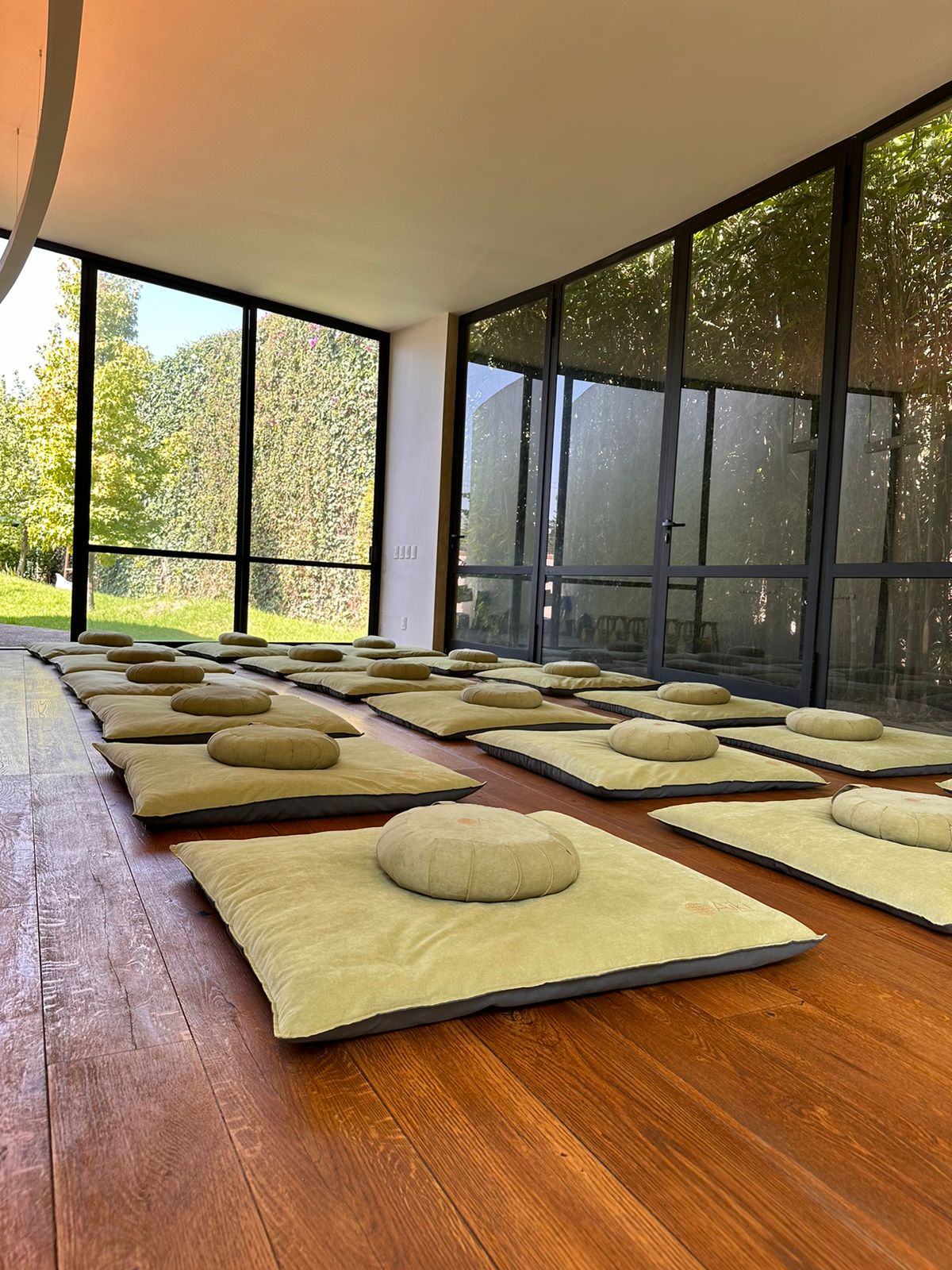 Cozy sleeping bed high in the mountain with a sunset view