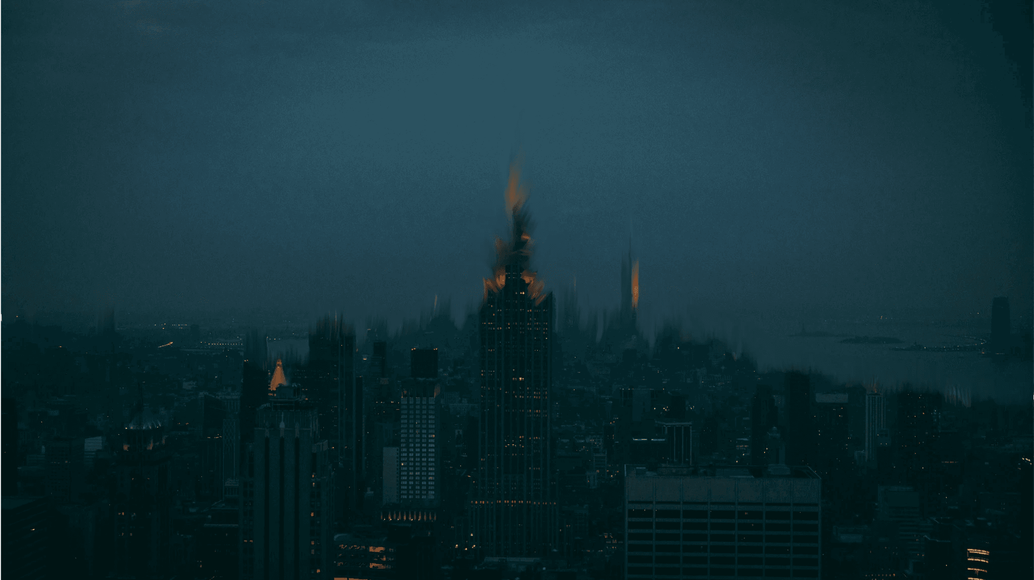 New York skyline at night